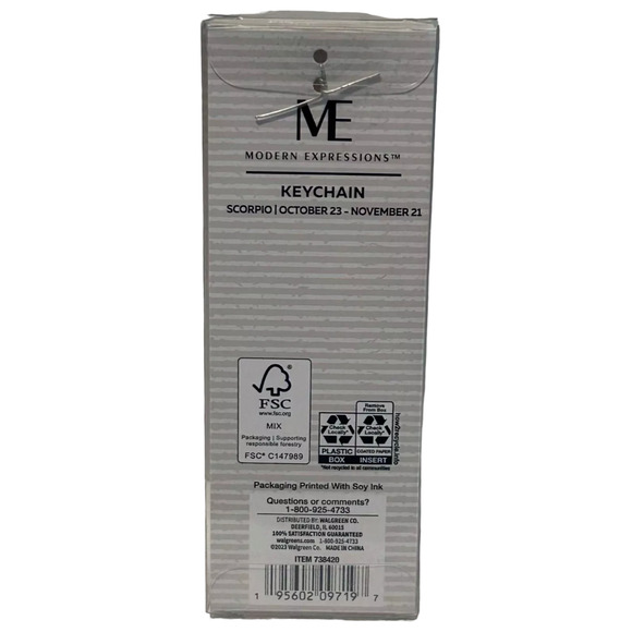 Zodiac Keychain Metal and Enamel "Scorpio" Modern Expressions One Size New - Picture 5 of 7